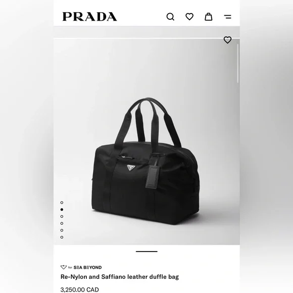 Black Prada Nylon Duffel Bag - Picture 1 of 5